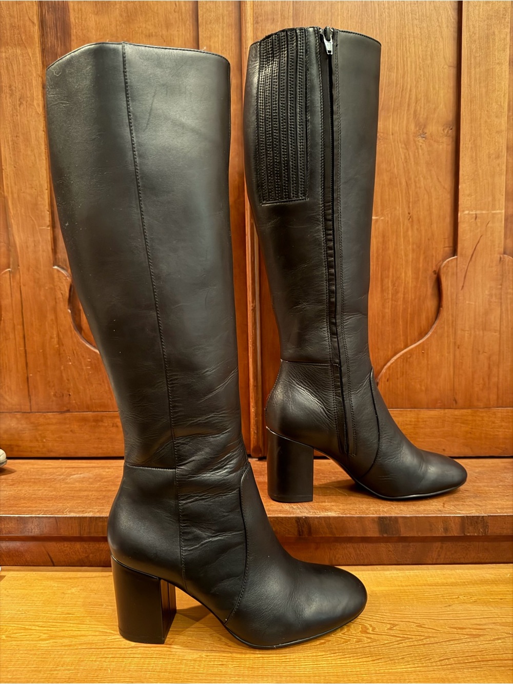 Banana Republic Black Leather Knee-High Boots 5M